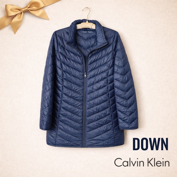 Calvin Klein Packable Down Puffer Jacket XXL Navy